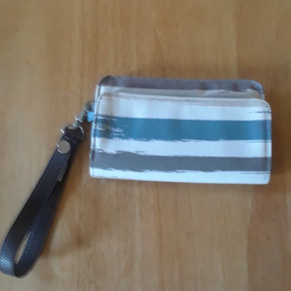 Canvas Wallet & Card Holder with Wristlet Strap